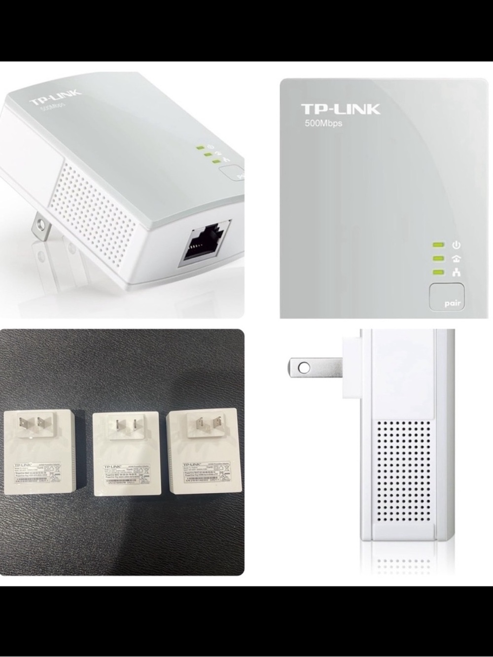 TP-Link AV500 Nano Powerline Ethernet Adapter Kit Internet Booster NWT 3 Pack